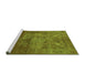 Sideview of Machine Washable Persian Green Bohemian Area Rugs, wshurb2252grn