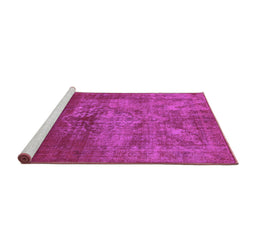 Sideview of Machine Washable Persian Purple Bohemian Area Rugs, wshurb2252pur