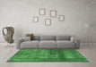 Machine Washable Persian Emerald Green Bohemian Area Rugs in a Living Room,, wshurb2252emgrn