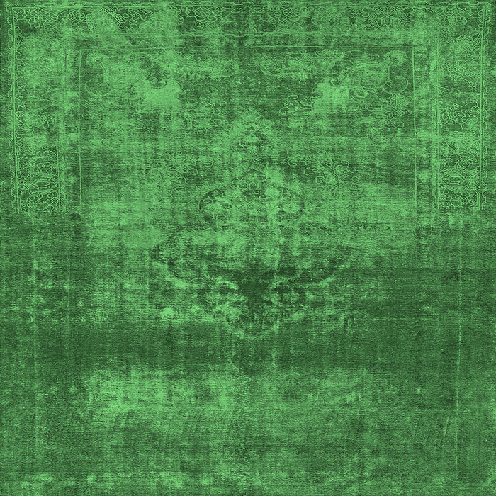 Square Machine Washable Persian Emerald Green Bohemian Area Rugs, wshurb2252emgrn