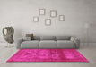 Machine Washable Persian Pink Bohemian Rug in a Living Room, wshurb2252pnk