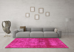 Machine Washable Persian Pink Bohemian Rug in a Living Room, wshurb2252pnk