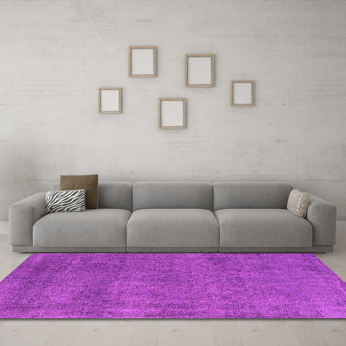 Machine Washable Oriental Pink Industrial Rug in a Living Room, wshurb2253pnk