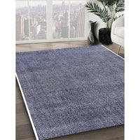 Mid-Century Modern Purple Navy Blue Oriental Rug, urb2253