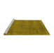 Sideview of Machine Washable Oriental Yellow Industrial Rug, wshurb2253yw