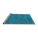 Sideview of Machine Washable Oriental Light Blue Industrial Rug, wshurb2253lblu