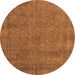 Round Oriental Orange Industrial Rug, urb2253org