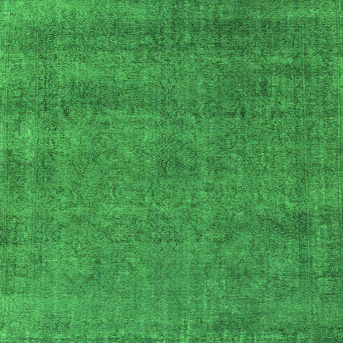 Square Machine Washable Oriental Green Industrial Area Rugs, wshurb2253grn