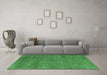 Machine Washable Oriental Emerald Green Industrial Area Rugs in a Living Room,, wshurb2253emgrn