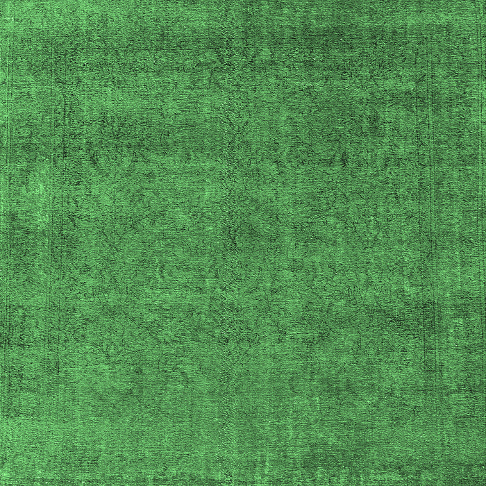 Square Oriental Emerald Green Industrial Rug, urb2253emgrn