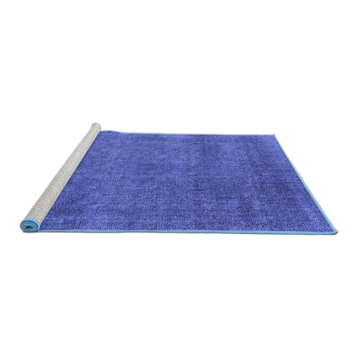 Sideview of Machine Washable Oriental Blue Industrial Rug, wshurb2253blu