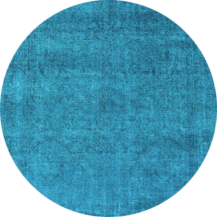 Round Oriental Light Blue Industrial Rug, urb2253lblu
