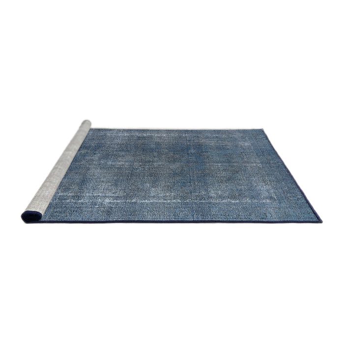 Sideview of Machine Washable Industrial Modern Koi Blue Rug, wshurb2254