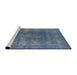 Sideview of Machine Washable Industrial Modern Koi Blue Rug, wshurb2254