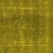 Square Machine Washable Oriental Yellow Industrial Rug, wshurb2254yw