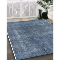 Mid-Century Modern Koi Blue Oriental Rug, urb2254