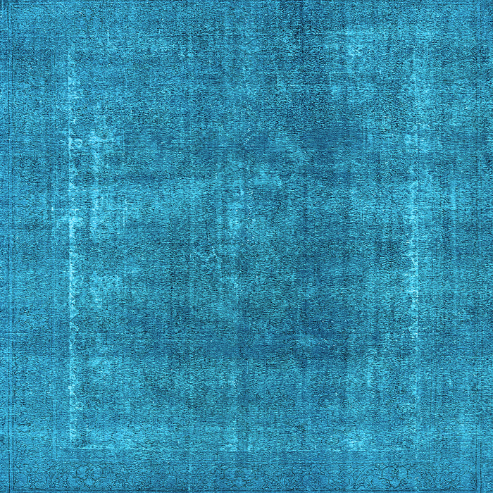 Square Machine Washable Oriental Light Blue Industrial Rug, wshurb2254lblu