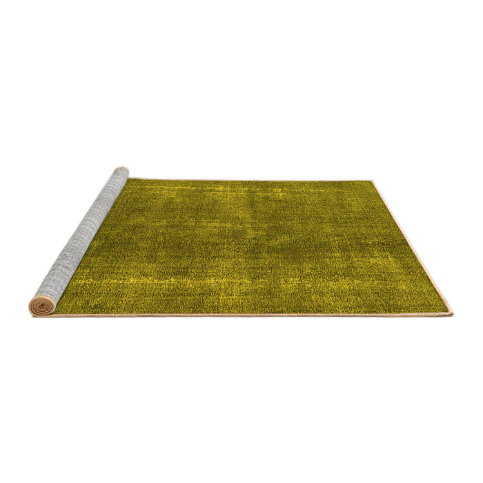 Sideview of Machine Washable Oriental Yellow Industrial Rug, wshurb2254yw