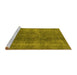 Sideview of Machine Washable Oriental Yellow Industrial Rug, wshurb2254yw