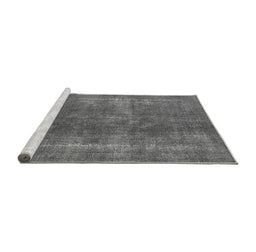 Sideview of Machine Washable Oriental Gray Industrial Rug, wshurb2254gry