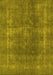 Machine Washable Oriental Yellow Industrial Rug, wshurb2254yw