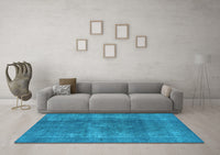 Machine Washable Oriental Light Blue Industrial Rug, wshurb2254lblu