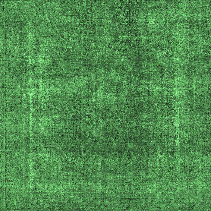 Square Oriental Emerald Green Industrial Rug, urb2254emgrn
