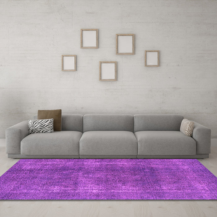 Machine Washable Oriental Pink Industrial Rug in a Living Room, wshurb2254pnk