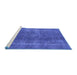 Sideview of Machine Washable Oriental Blue Industrial Rug, wshurb2254blu