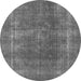 Round Oriental Gray Industrial Rug, urb2254gry