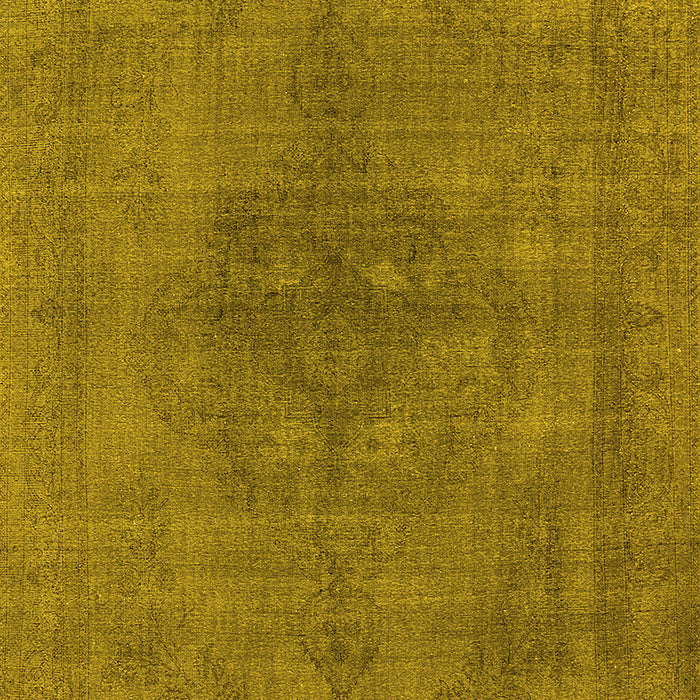 Machine Washable Oriental Yellow Industrial Rug, wshurb2255yw