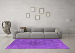Machine Washable Oriental Purple Industrial Area Rugs in a Living Room, wshurb2255pur