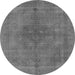 Round Oriental Gray Industrial Rug, urb2255gry