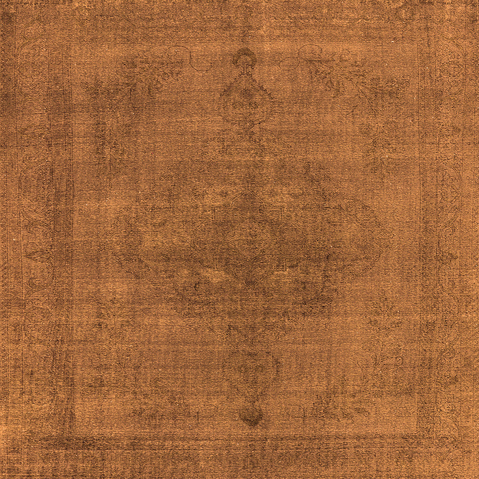 Square Machine Washable Oriental Orange Industrial Area Rugs, wshurb2255org