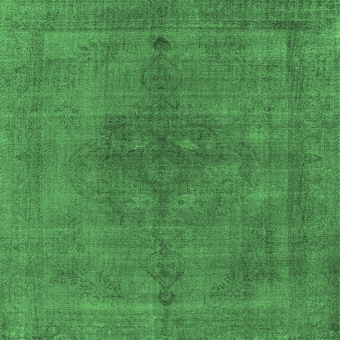 Square Oriental Emerald Green Industrial Rug, urb2255emgrn