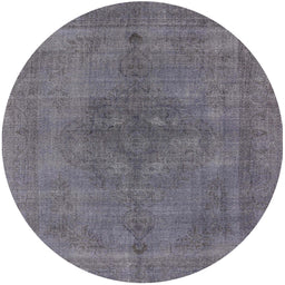 Round Mid-Century Modern Purple Oriental Rug, urb2255