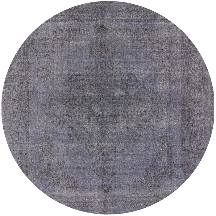 Round Mid-Century Modern Purple Oriental Rug, urb2255