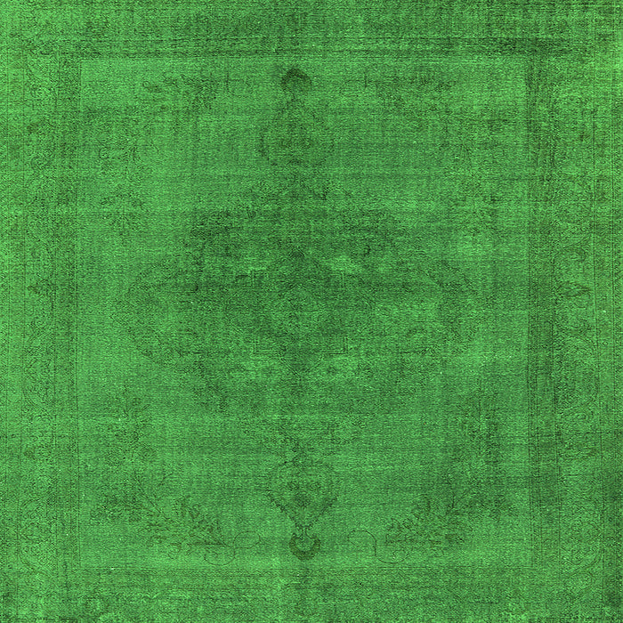Square Machine Washable Oriental Green Industrial Area Rugs, wshurb2255grn