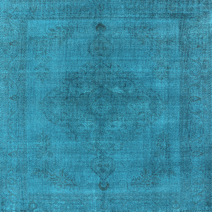 Square Machine Washable Oriental Light Blue Industrial Rug, wshurb2255lblu