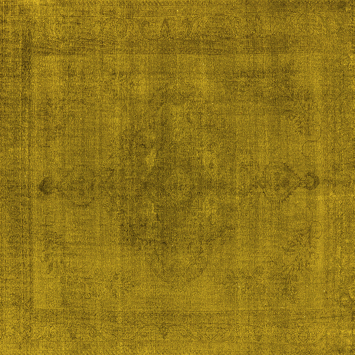 Square Machine Washable Oriental Yellow Industrial Rug, wshurb2255yw