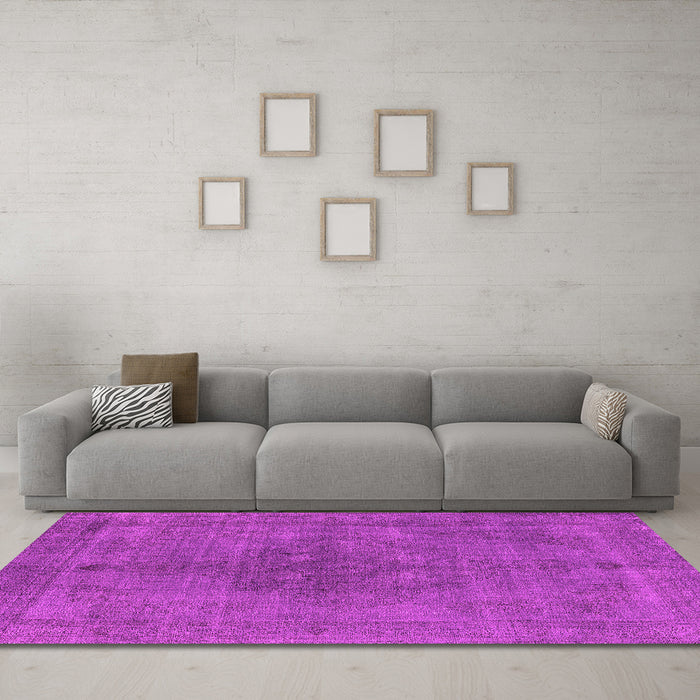Machine Washable Oriental Pink Industrial Rug in a Living Room, wshurb2255pnk