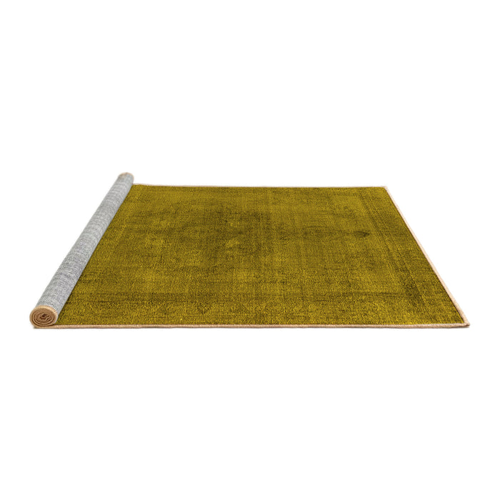Sideview of Machine Washable Oriental Yellow Industrial Rug, wshurb2255yw