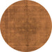 Round Oriental Orange Industrial Rug, urb2255org