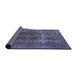 Sideview of Mid-Century Modern Dark Slate Blue Purple Oriental Rug, urb2256