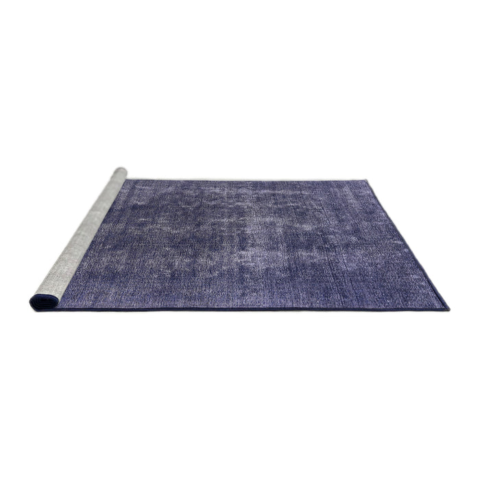 Sideview of Machine Washable Industrial Modern Dark Slate Blue Purple Rug, wshurb2256