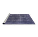 Sideview of Machine Washable Industrial Modern Dark Slate Blue Purple Rug, wshurb2256