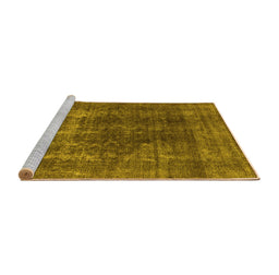 Sideview of Machine Washable Oriental Yellow Industrial Rug, wshurb2256yw