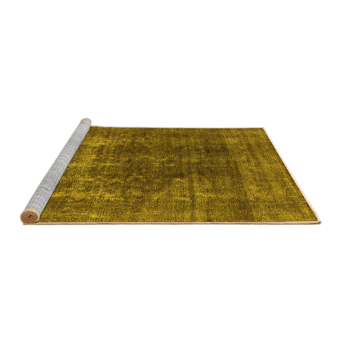 Sideview of Machine Washable Oriental Yellow Industrial Rug, wshurb2256yw