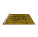 Sideview of Machine Washable Oriental Yellow Industrial Rug, wshurb2256yw