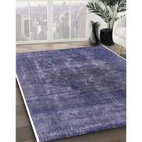 Mid-Century Modern Dark Slate Blue Purple Oriental Rug, urb2256